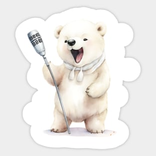 Polar Bear Singing Sticker